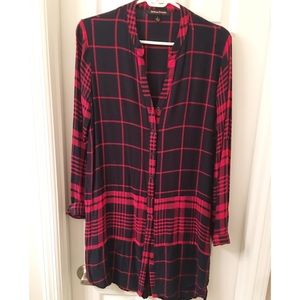 Jealous Tomato Navy and Red Flannel Dress/Tunic